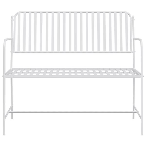 Grote foto vidaxl tuinbank wit 104 x 54 x 93cm staal tuin en terras tuinmeubelen