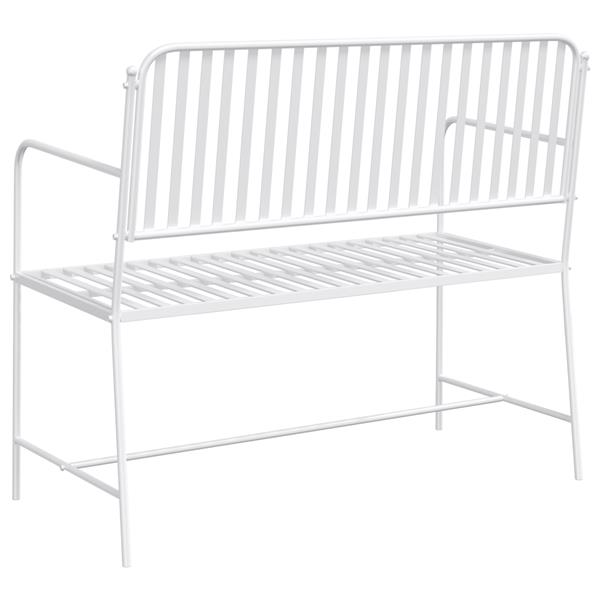 Grote foto vidaxl tuinbank wit 104 x 54 x 93cm staal tuin en terras tuinmeubelen