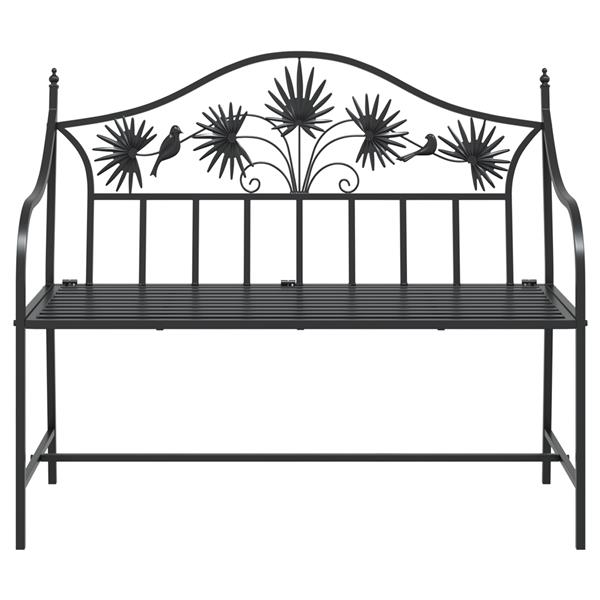 Grote foto vidaxl tuinbank zwart 104 x 54 x 93cm staal tuin en terras tuinmeubelen