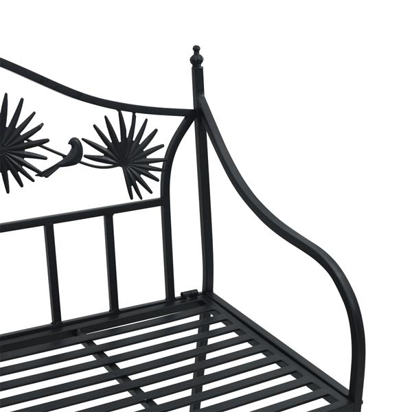 Grote foto vidaxl tuinbank zwart 104 x 54 x 93cm staal tuin en terras tuinmeubelen