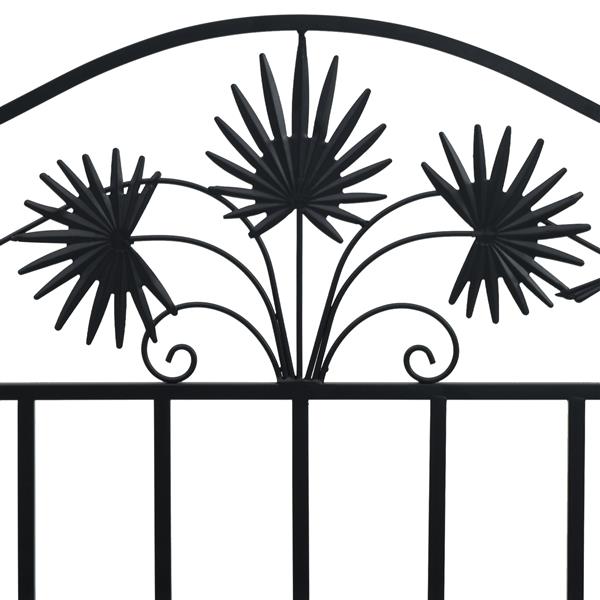 Grote foto vidaxl tuinbank zwart 104 x 54 x 93cm staal tuin en terras tuinmeubelen