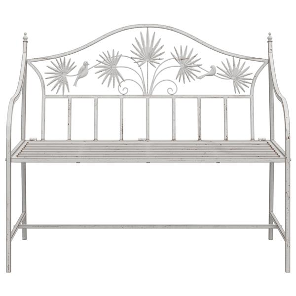 Grote foto vidaxl tuinbank antiek wit 104 x 52 5 x 89 cm staal tuin en terras tuinmeubelen