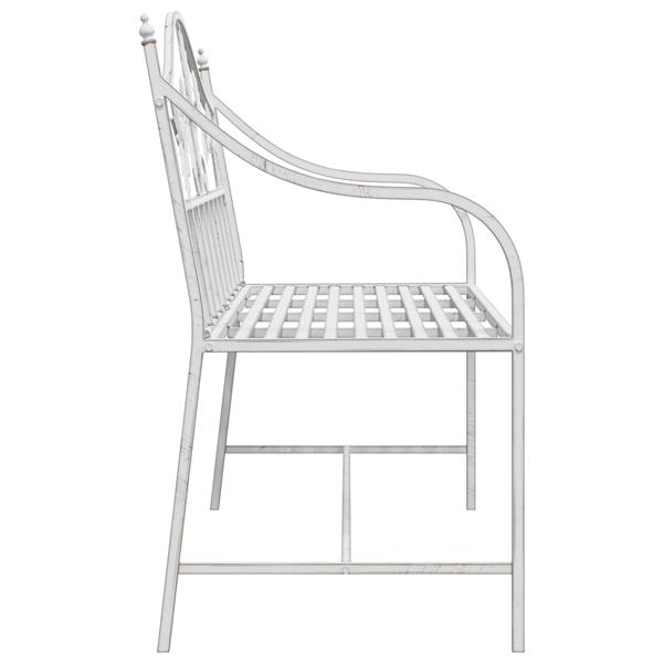 Grote foto vidaxl tuinbank antiek wit 104 x 52 5 x 89 cm staal tuin en terras tuinmeubelen