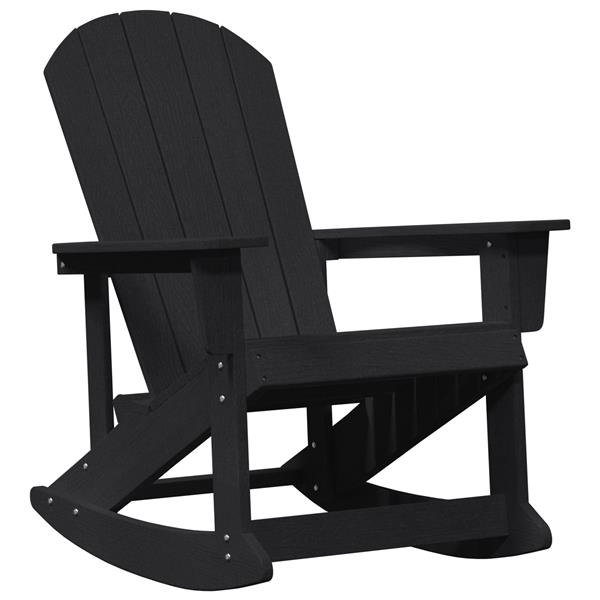 Grote foto vidaxl adirondack schommelstoel zwart 73.5 x 92 x 90cm kunststof tuin en terras tuinmeubelen