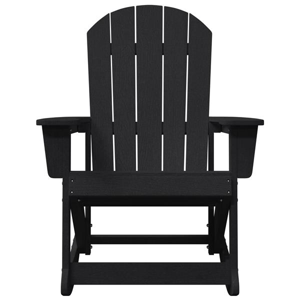 Grote foto vidaxl adirondack schommelstoel zwart 73.5 x 92 x 90cm kunststof tuin en terras tuinmeubelen