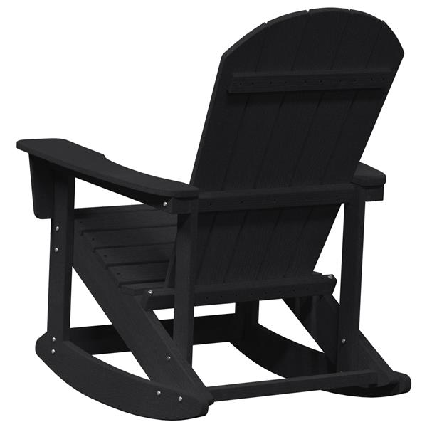 Grote foto vidaxl adirondack schommelstoel zwart 73.5 x 92 x 90cm kunststof tuin en terras tuinmeubelen