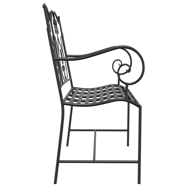 Grote foto vidaxl tuinbank zwart 104 x 54 x 93cm staal tuin en terras tuinmeubelen