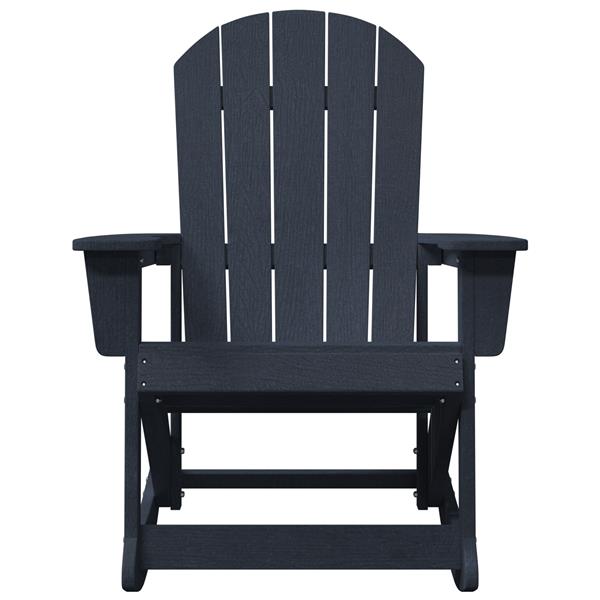 Grote foto vidaxl adirondack schommelstoel marineblauw 73.5 x 92 x 90cm kunststof tuin en terras tuinmeubelen
