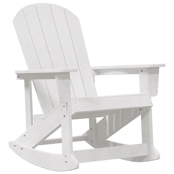 Grote foto vidaxl adirondack schommelstoel wit 73.5 x 92 x 90cm kunststof tuin en terras tuinmeubelen
