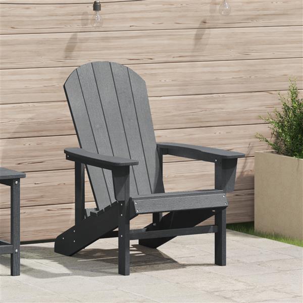 Grote foto vidaxl adirondack stoel lichtgrijs 74 x 82 x 92cm hdpe tuin en terras tuinmeubelen
