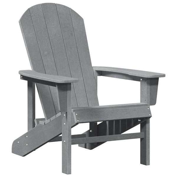 Grote foto vidaxl adirondack stoel lichtgrijs 74 x 82 x 92cm hdpe tuin en terras tuinmeubelen