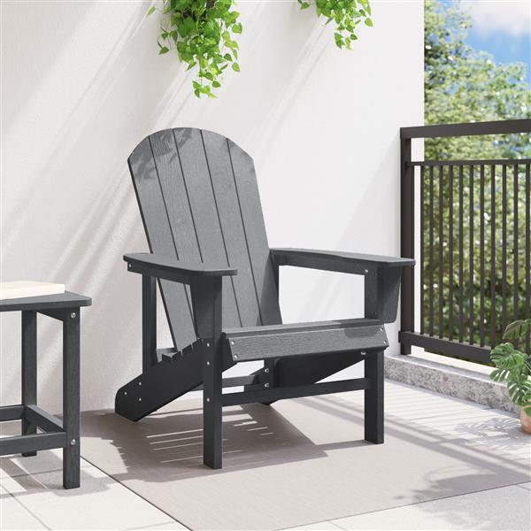 Grote foto vidaxl adirondack stoel lichtgrijs 74 x 82 x 92cm hdpe tuin en terras tuinmeubelen