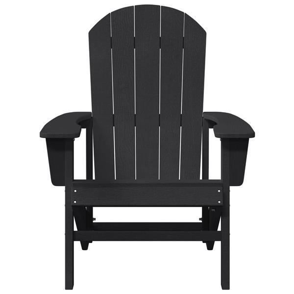 Grote foto vidaxl adirondack stoel zwart 74 x 82 x 92cm kunststof tuin en terras tuinmeubelen