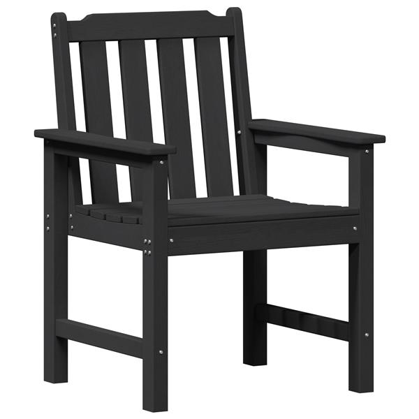 Grote foto vidaxl tuinstoel met kussen 2 pcs zwart 65.5 x 59 x 88cm hdpe tuin en terras tuinmeubelen
