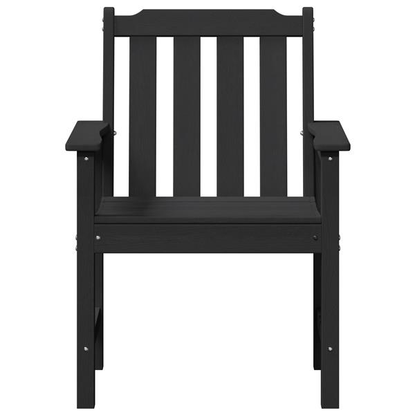 Grote foto vidaxl tuinstoel met kussen 2 pcs zwart 65.5 x 59 x 88cm hdpe tuin en terras tuinmeubelen