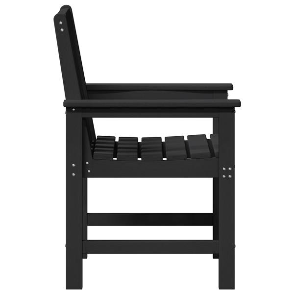 Grote foto vidaxl tuinstoel met kussen 2 pcs zwart 65.5 x 59 x 88cm hdpe tuin en terras tuinmeubelen