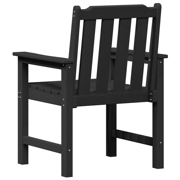 Grote foto vidaxl tuinstoel met kussen 2 pcs zwart 65.5 x 59 x 88cm hdpe tuin en terras tuinmeubelen