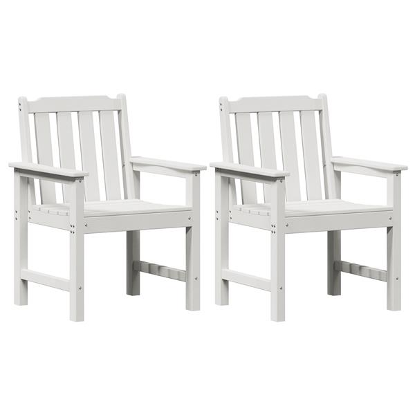 Grote foto vidaxl tuinstoel 2 pcs wit 65.5 x 59 x 88cm hdpe tuin en terras tuinmeubelen
