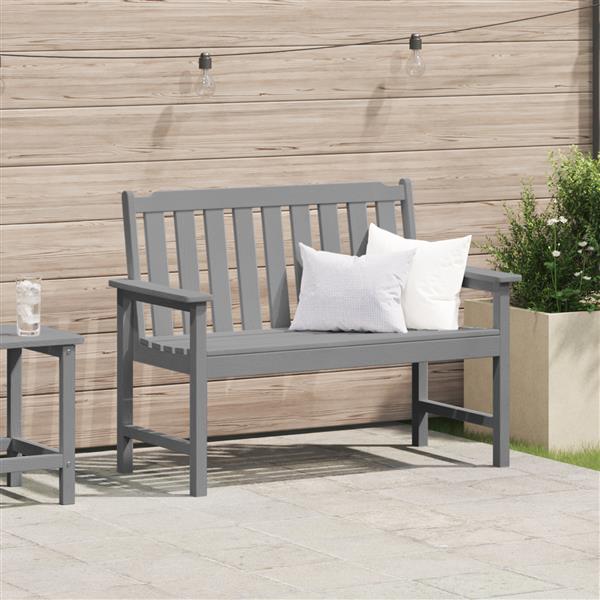 Grote foto vidaxl tuinbank met kussen lichtgrijs 120 x 59 x 88cm hdpe tuin en terras tuinmeubelen