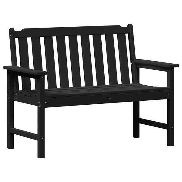 Grote foto vidaxl tuinbank met kussen zwart 120 x 59 x 88cm hdpe tuin en terras tuinmeubelen