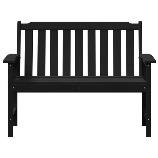 Grote foto vidaxl tuinbank met kussen zwart 120 x 59 x 88cm hdpe tuin en terras tuinmeubelen