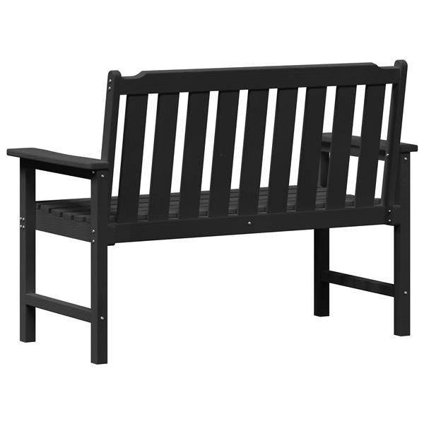 Grote foto vidaxl tuinbank met kussen zwart 120 x 59 x 88cm hdpe tuin en terras tuinmeubelen