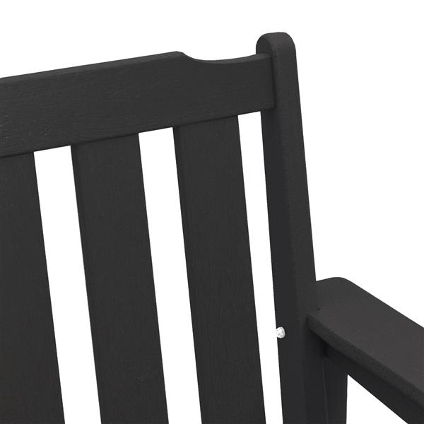 Grote foto vidaxl tuinbank met kussen zwart 120 x 59 x 88cm hdpe tuin en terras tuinmeubelen