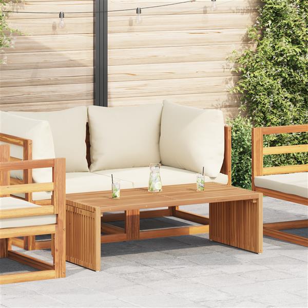 Grote foto vidaxl tuin bijzettafel bruin 110 x 55 x 35.5 cm massief teakhout tuin en terras tuinmeubelen