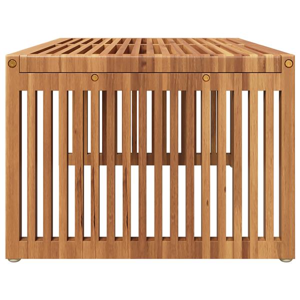 Grote foto vidaxl tuin bijzettafel bruin 90 x 50 x 36 cm massief teakhout tuin en terras tuinmeubelen
