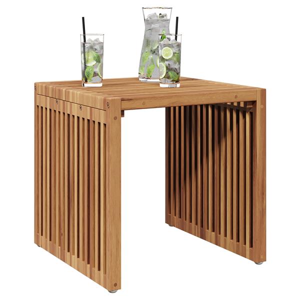 Grote foto vidaxl tuin bijzettafel bruin 45 x 42.5 x 45 cm massief teakhout tuin en terras tuinmeubelen