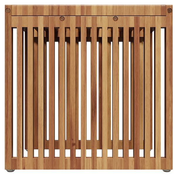 Grote foto vidaxl tuin bijzettafel bruin 45 x 42.5 x 45 cm massief teakhout tuin en terras tuinmeubelen
