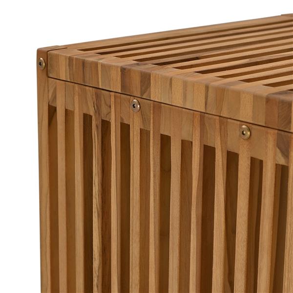 Grote foto vidaxl tuin bijzettafel bruin 45 x 42.5 x 45 cm massief teakhout tuin en terras tuinmeubelen