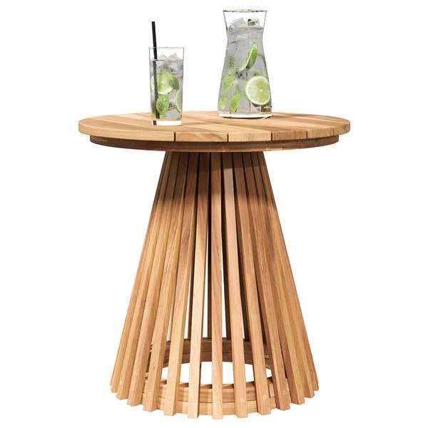 Grote foto vidaxl tuin zijtafel bruin 50 x 50 x 49.5 cm massief teakhout tuin en terras tuinmeubelen