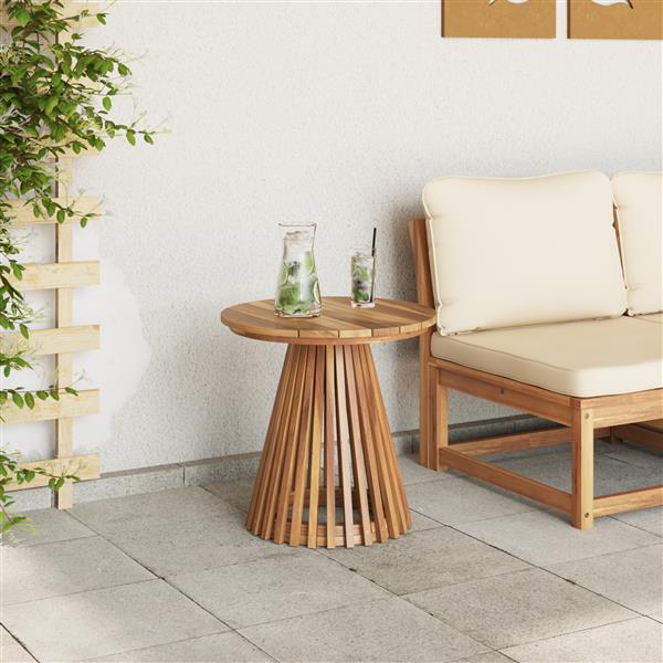Grote foto vidaxl tuin zijtafel bruin 50 x 50 x 49.5 cm massief teakhout tuin en terras tuinmeubelen