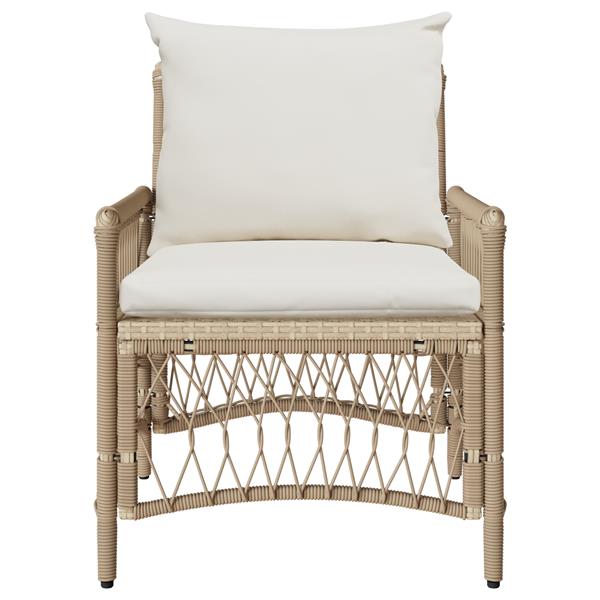 Grote foto vidaxl tuinstoel beige 60 x 70 x 78cm poly rattan tuin en terras tuinmeubelen