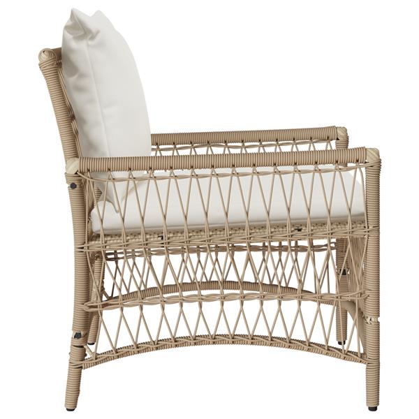 Grote foto vidaxl tuinstoel beige 60 x 70 x 78cm poly rattan tuin en terras tuinmeubelen