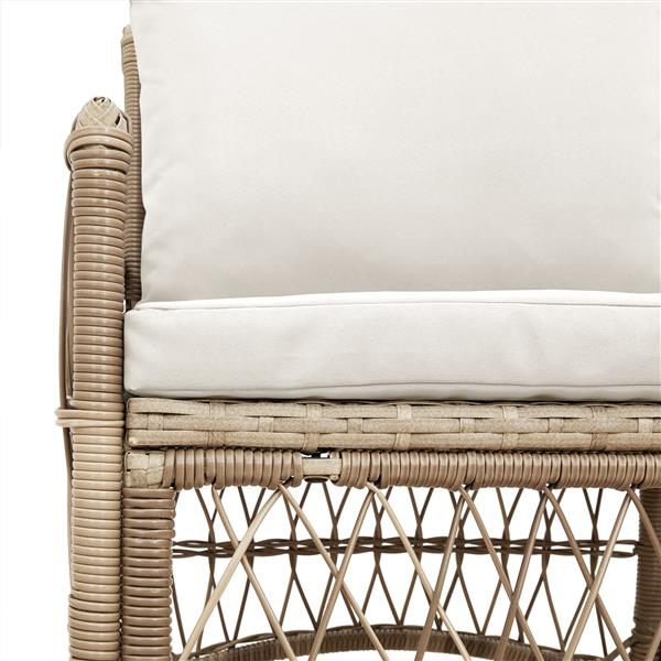 Grote foto vidaxl tuinstoel beige 60 x 70 x 78cm poly rattan tuin en terras tuinmeubelen