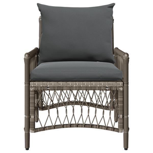 Grote foto vidaxl tuinstoel grijs 60 x 70 x 78cm poly rattan tuin en terras tuinmeubelen