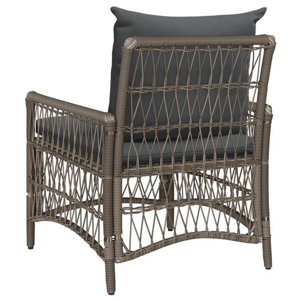 Grote foto vidaxl tuinstoel grijs 60 x 70 x 78cm poly rattan tuin en terras tuinmeubelen