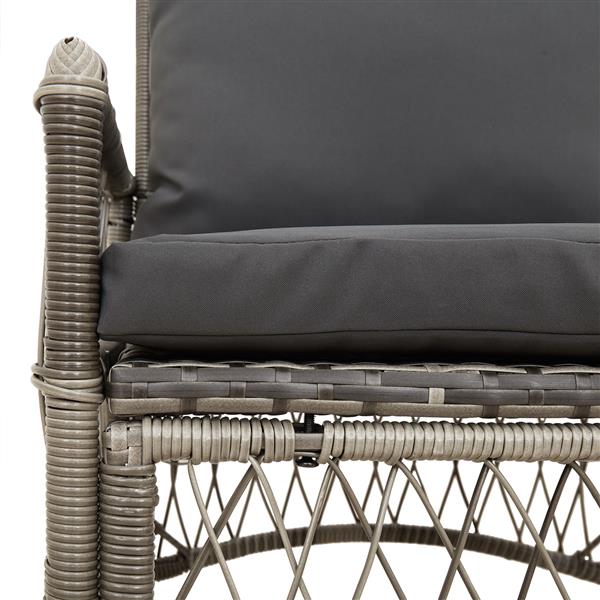 Grote foto vidaxl tuinstoel grijs 60 x 70 x 78cm poly rattan tuin en terras tuinmeubelen