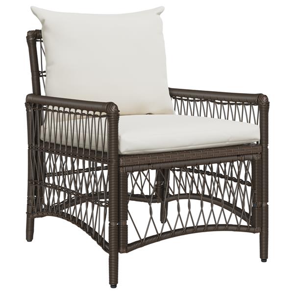 Grote foto vidaxl tuinstoel bruin 60 x 70 x 78cm poly rattan tuin en terras tuinmeubelen