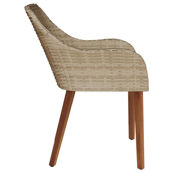 Grote foto vidaxl tuinstoel met kussen 2 pcs beige 55 x 62.5 x 82cm poly rattan tuin en terras tuinmeubelen