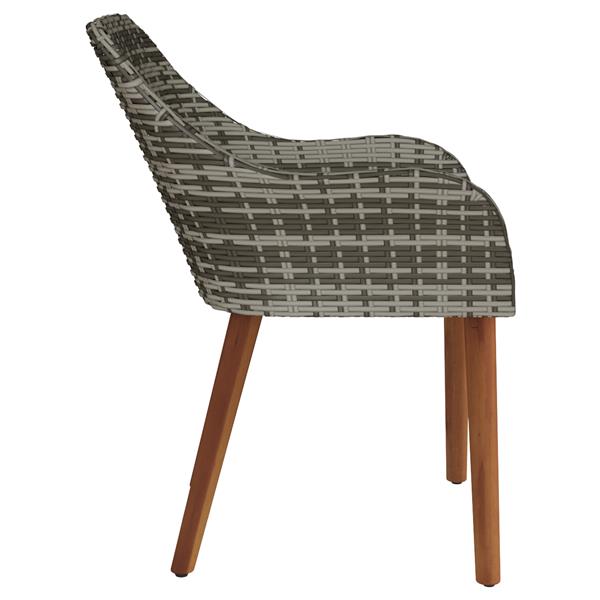 Grote foto vidaxl tuinstoel met kussen 2 pcs grijs 55 x 62.5 x 82cm poly rattan tuin en terras tuinmeubelen