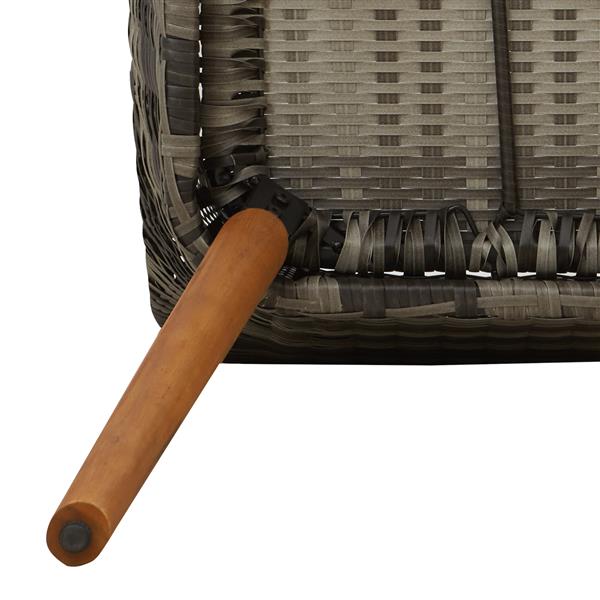 Grote foto vidaxl tuinstoel met kussen 2 pcs grijs 55 x 62.5 x 82cm poly rattan tuin en terras tuinmeubelen