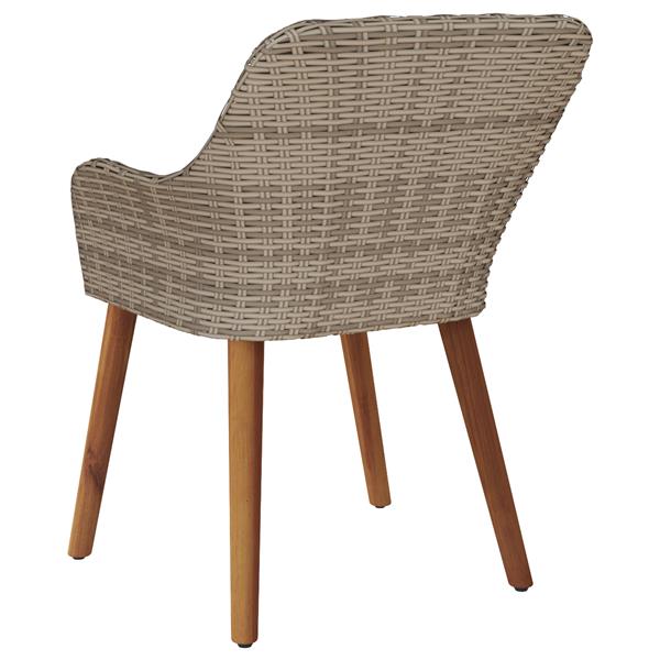 Grote foto vidaxl tuinstoel met kussen 2 pcs zwart 55 x 62.5 x 82cm poly rattan tuin en terras tuinmeubelen