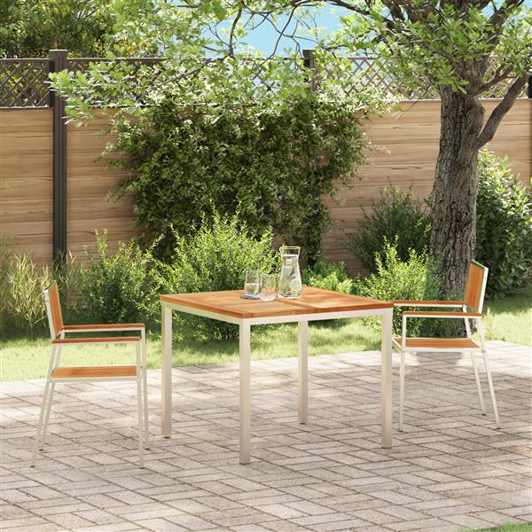 Grote foto vidaxl tuinstoel 2 pcs bruin 56 x 54.5 x 87cm massief teakhout tuin en terras tuinmeubelen