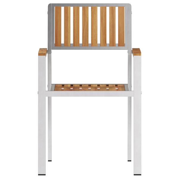 Grote foto vidaxl tuinstoel 2 pcs bruin 56 x 54.5 x 87cm massief teakhout tuin en terras tuinmeubelen