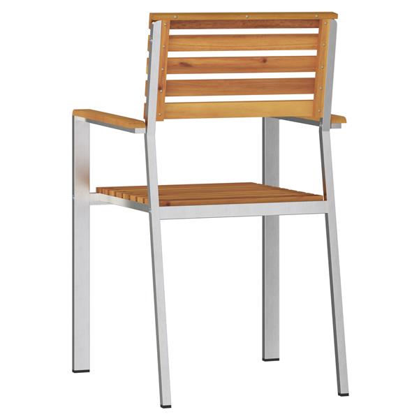 Grote foto vidaxl tuinstoel 2 pcs bruin 56x54 5x87cm massief acaciahout tuin en terras tuinmeubelen