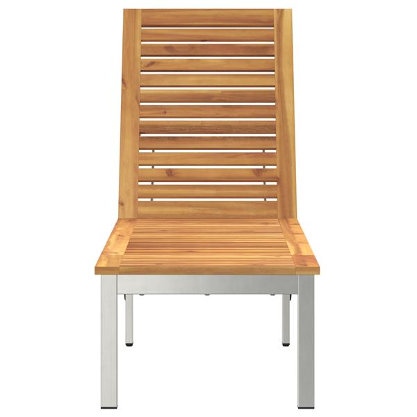 Grote foto vidaxl ligstoel 1 persoon bruin 207 x 58 x 35cm massief acaciahout tuin en terras tuinmeubelen