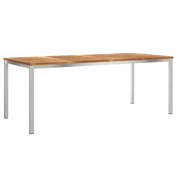 Grote foto vidaxl buiten eettafel bruin 200 x 90 x 75 cm massief teakhout tuin en terras tuinmeubelen